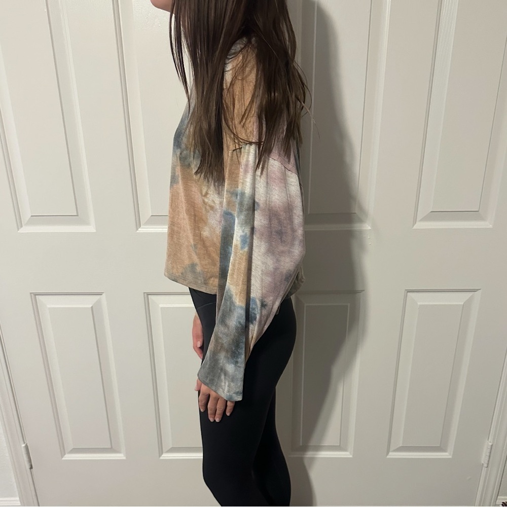 By Together Soft Tie Dye French Terry Pullover | Relaxed Fit Lounge Sweatshirt - Picture 3 of 9